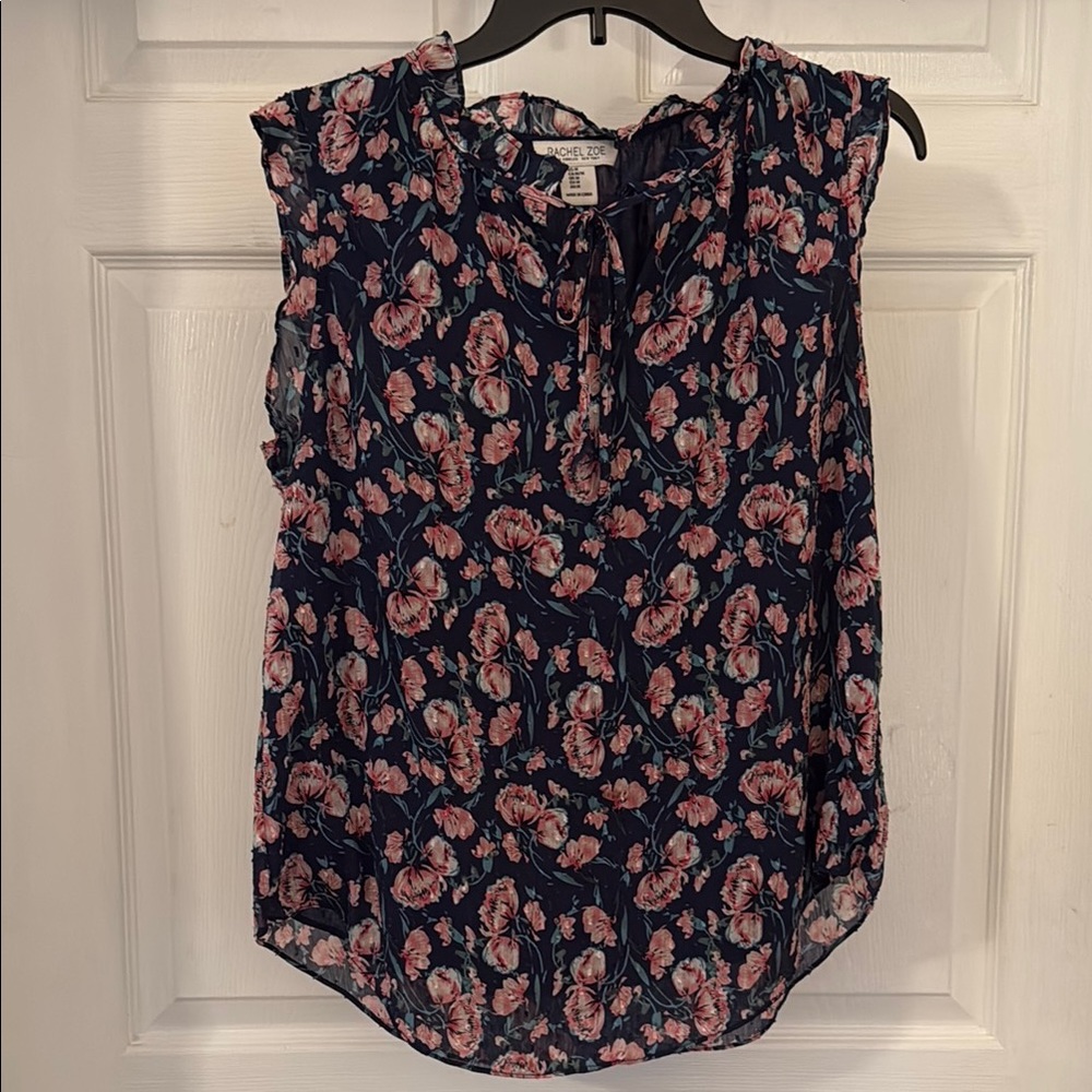 Rachel Zoe Pink Sleeveless Ruffled Blouse